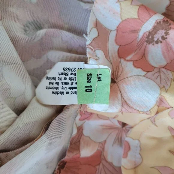 Vintage 70s: floral keyhole front short sleeve dress - Picture 7 of 7